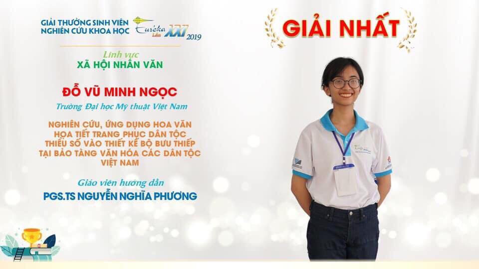 Sinh viên Đại học Mỹ thuật Việt Nam xuất sắc giành giải Nhất cuộc thi Euréka 2019 lĩnh vực Xã hội và Nhân văn