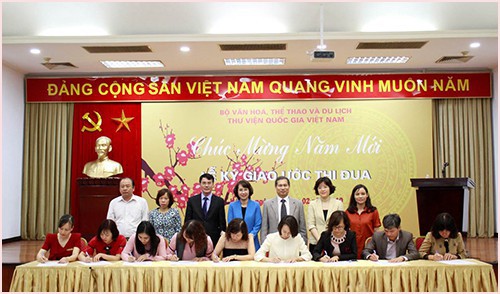 Thư viện Quốc gia Việt Nam tổ chức gặp mặt đầu Xuân 2019 và Lễ Ký giao ước thi đua