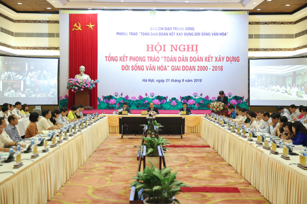 Hội nghị trực tuyến tổng kết phong trào “Toàn dân xây dựng đời sống văn hoá” giai đoạn 2000-2018, những khoảnh khắc qua ảnh